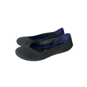 Rothy’s The Flat Round Toe Women’s 7.5 Slip On Ballet Shoe Black Comfort Classic